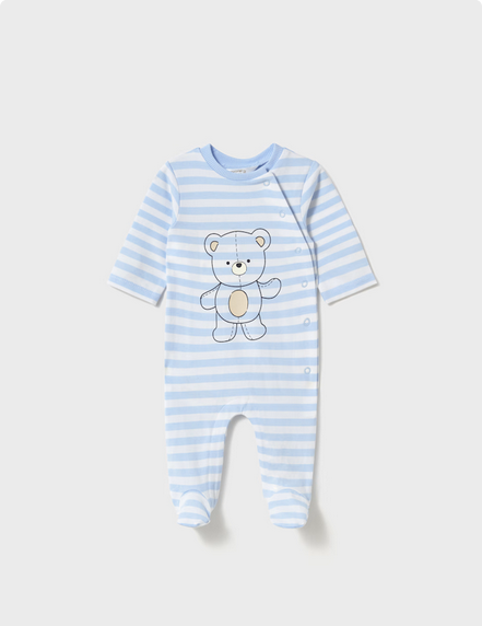 Mayoral 1709 Baby Boy’s S Teddy & Bunny Footed Onesie