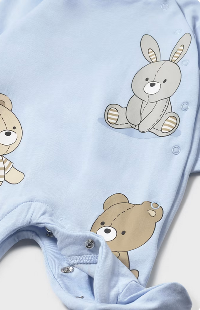 Mayoral 1709 Baby Boy’s S Teddy & Bunny Footed Onesie