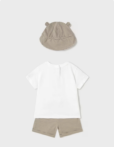 Mayoral 1651 Baby Boy’s Short Sleeve T-Shirt, Short, & Hat 3 PC Set