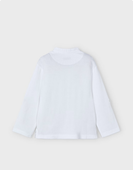 Mayoral 3111 Boys Junior Long Sleeve Band Collar Top