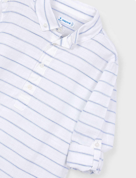 Mayoral 3118 Boy’s Long Sleeve Striped Dress Shirt