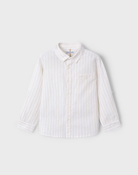Mayoral 3121 Boys Youth Long Sleeve Linen Button Up Shirt