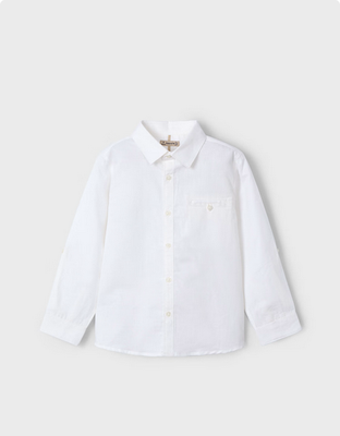 Mayoral 3121 Boys Youth LS Linen Button Up Shirt/