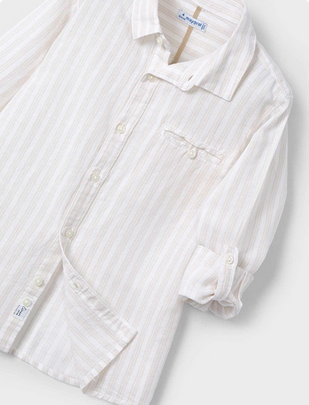 Mayoral 3121 Boys Youth Long Sleeve Linen Button Up Shirt