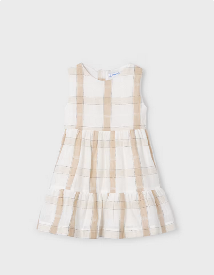 Mayoral 3922 Girl’s Linen Checkered Dress