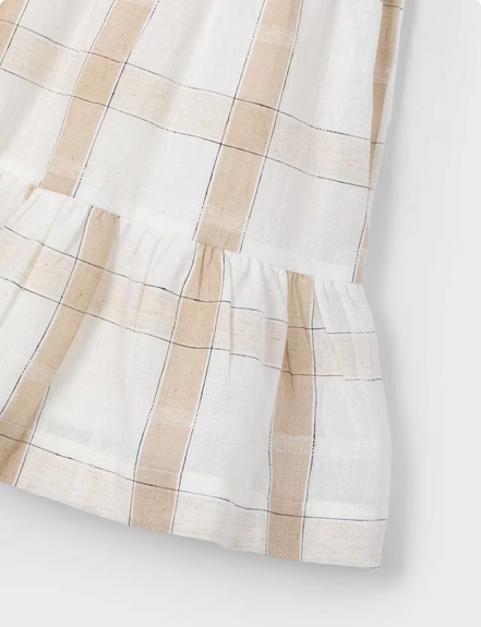 Mayoral 3922 Girl’s Linen Checkered Dress