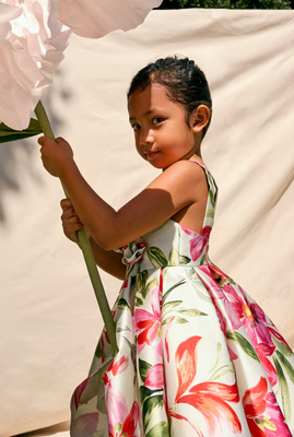 Abel & Lula 5062 Mikado Floral Print Dress/