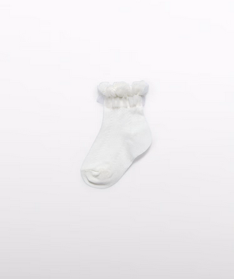Abel & Lula 5434 Baby Girl's Cotton Tulle Frill Socks/ 