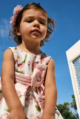 Abel & Lula 5010 - Stamp Mikado Dress/ PEONIA PINK 