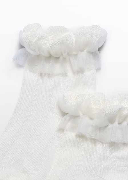 Abel & Lula 5434 Baby Girl's Cotton Tulle Frill Socks
