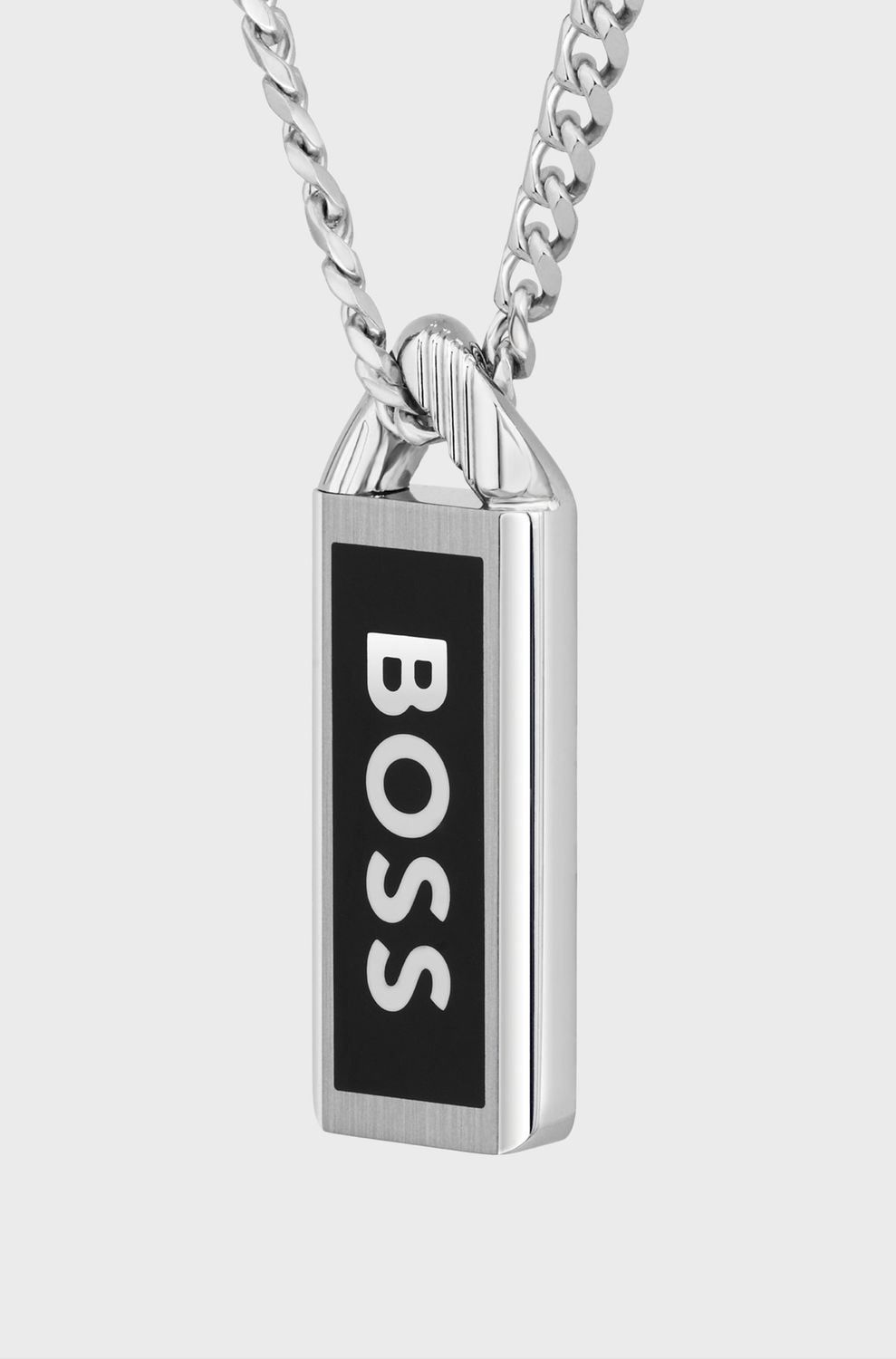 Boss 1580677 Men's Silver "Boss" Pendant Necklace