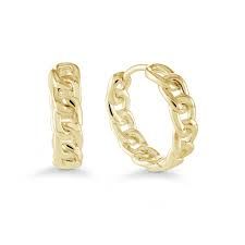 Italgem SEA389 Men's Gold-IP S.Steel Curban Hoop Earrings