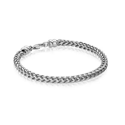 Italgem SMB149 Mens Steel Franco Design Clasp Bracelet Size 8.5