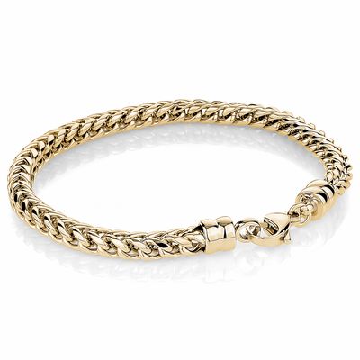 Italgem SMB211 Men's Gold-IP Steel 5mm Round Franco Polished 8"- Bracelet