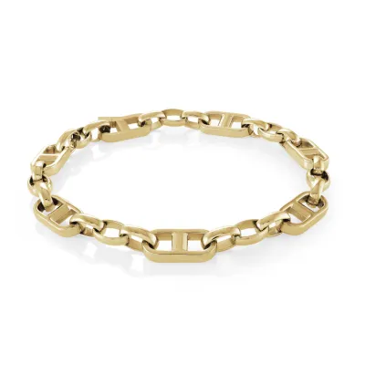 Italgem SMB641 Men's Gold-IP S-Steel 7mm Mariner Link 7.5" Bracelet