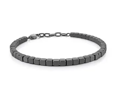 Italgem SMB628 Men's Gun-IP S.Steel Cubic Shape 7.7" + 1"- Bracelet