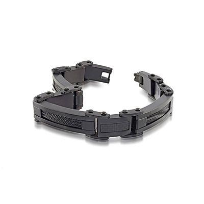 Italgem SMB65 men’s steel black steel carbon fibre bracelet