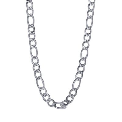 Italgem SPN30 Men's S.Steel Polished 6mm Figaro 22" Necklace