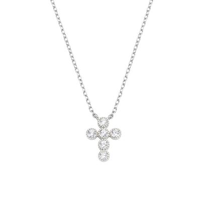 Amen CLCRB0BBZ3 Women's Silver CZ Cross Necklace