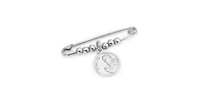 Amen SBPP Women's Sterling Silver Padre Pio's Medal Safety Pin Brooch - Pins