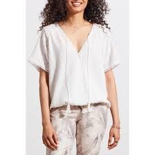 Tribal 5517O-4980 Women's SS V-Neck Raglan Top/