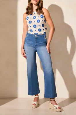 Tribal 5768O-5230 Women's Wide Leg Jeans