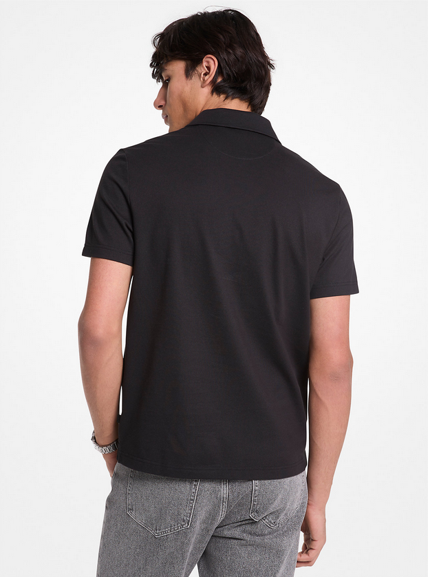 Michael Kors CS552HOHFK Knit Polo & MK logo – Black
