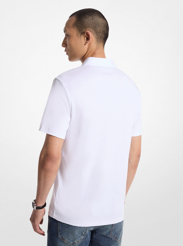 Michael Kors CB95FGVC93 Polo - Collar & Mini MK logo – White