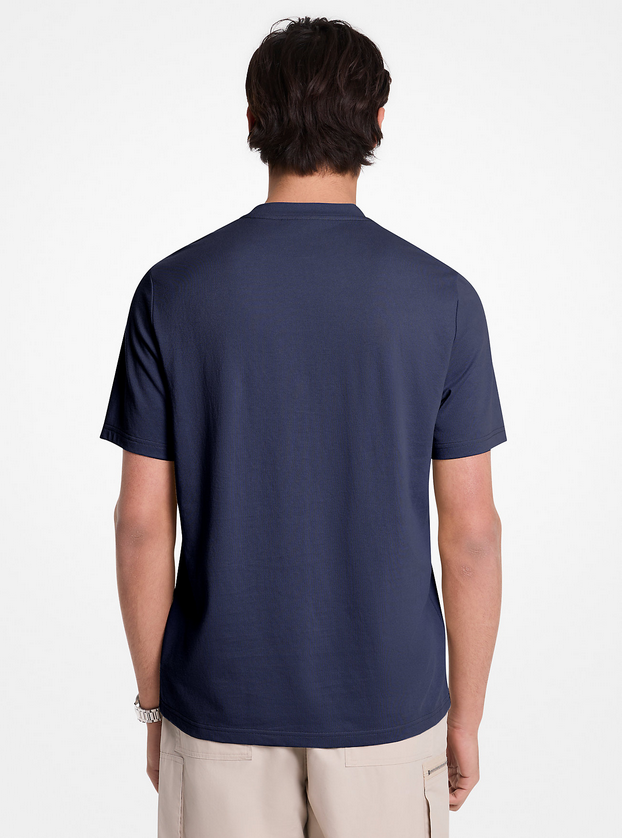 Michael Kors CR451V9HFK Men's T-Shirt - Mini MK logo – Navy Blue