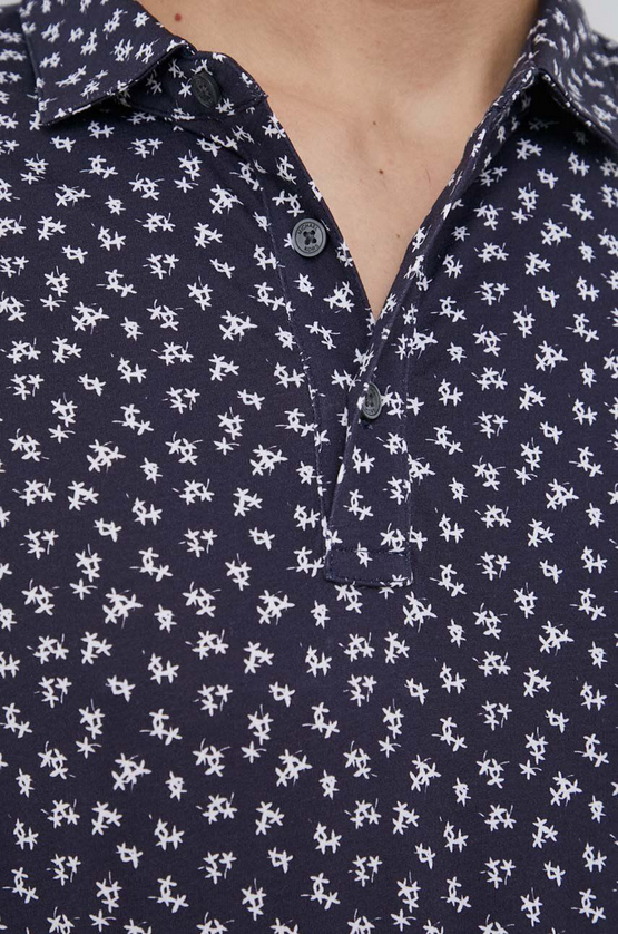 Michael Kors CS351HC8UP Men' Field Printed Short Sleeve Polo in NAVY BLUE
