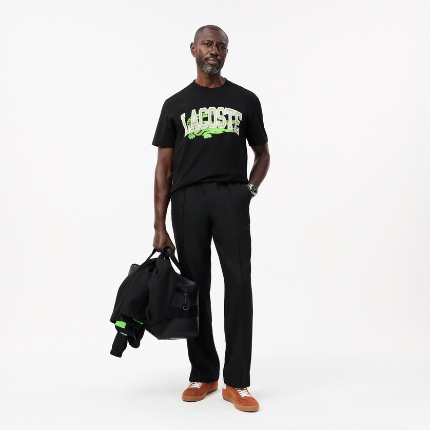 Lacoste TH4149-52 Men’s T-Shirt /BLACK w – Green Logo