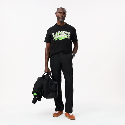 Lacoste TH4149-52 Men’s T-Shirt /BLACK w/ GREEN LOGO