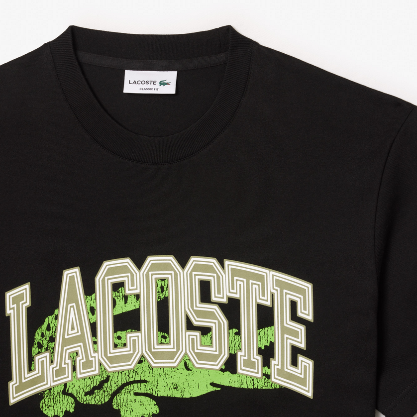 Lacoste TH4149-52 Men’s T-Shirt /BLACK w – Green Logo