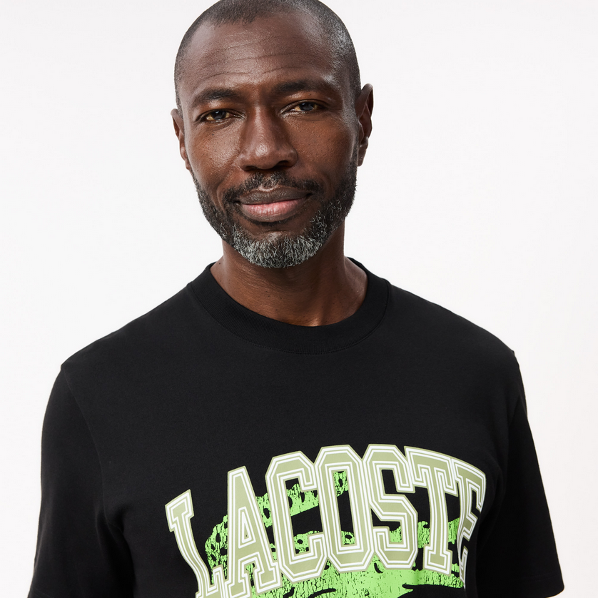 Lacoste TH4149-52 Men’s T-Shirt /BLACK w – Green Logo