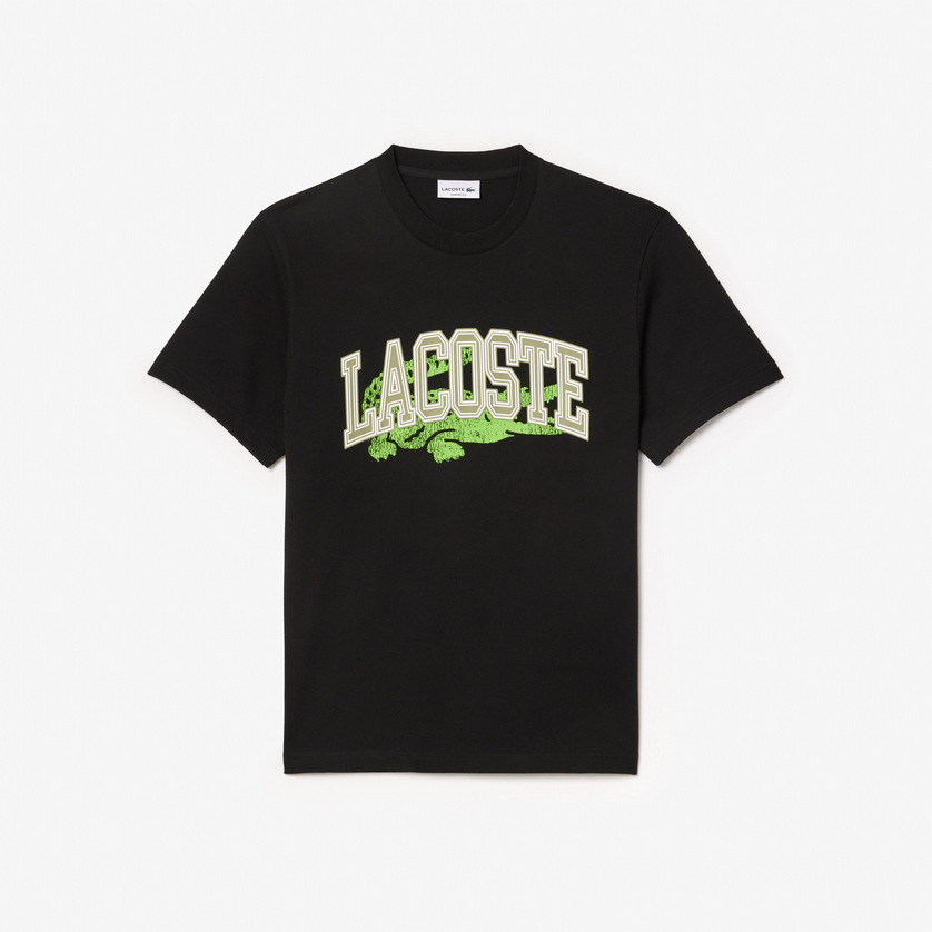 Lacoste TH4149-52 Men’s T-Shirt /BLACK w – Green Logo