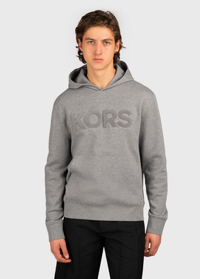Michael Kors CF452D05MF Men's LS KORS Tufted Logo Pullover Hoodie/ ASK MELANGE