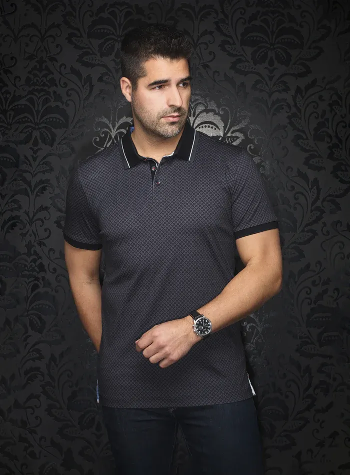 Au Noir FAIRMONT Men’s Printed Polo/BLACK