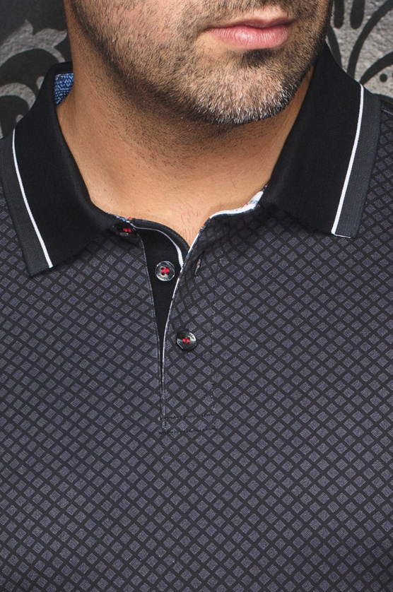 Au Noir FAIRMONT Men’s Printed Polo/BLACK
