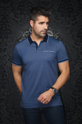 Au Noir MAYBERRY Men’s Printed Polo/BLUE