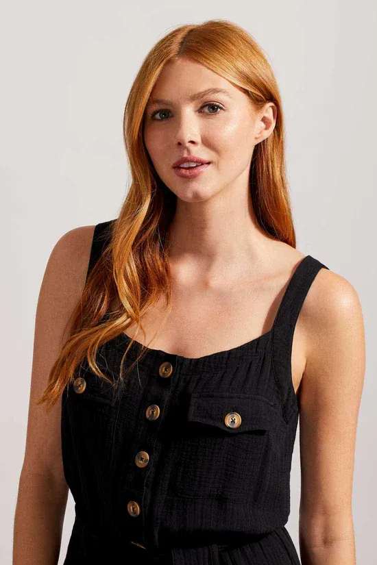 Tribal 7676O-4555 Women's Front Button Up Jumpsuit