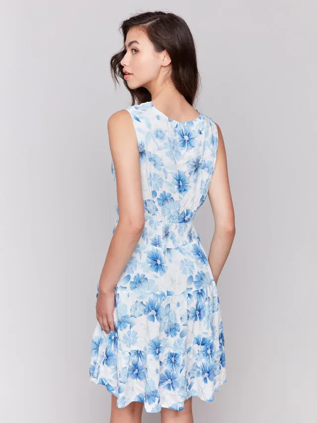 Charlie B C3210P Women’s Sleeveless Print V-Neck Dress