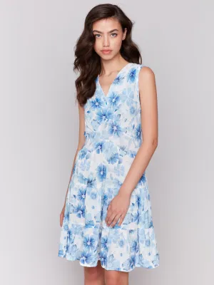 Charlie B C3210P Women’s Sleeveless Print V-Neck Dress