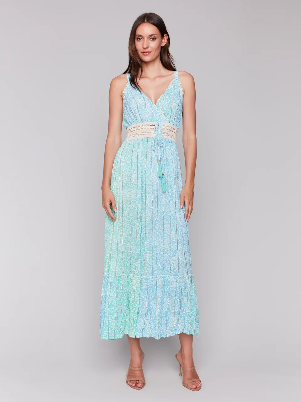Charlie B C3202P-203C Paisley Maxi Dress – Turquoise