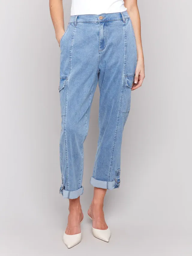 Charlie B C5492R-911B Cargo Stretch Jeans – Chambray