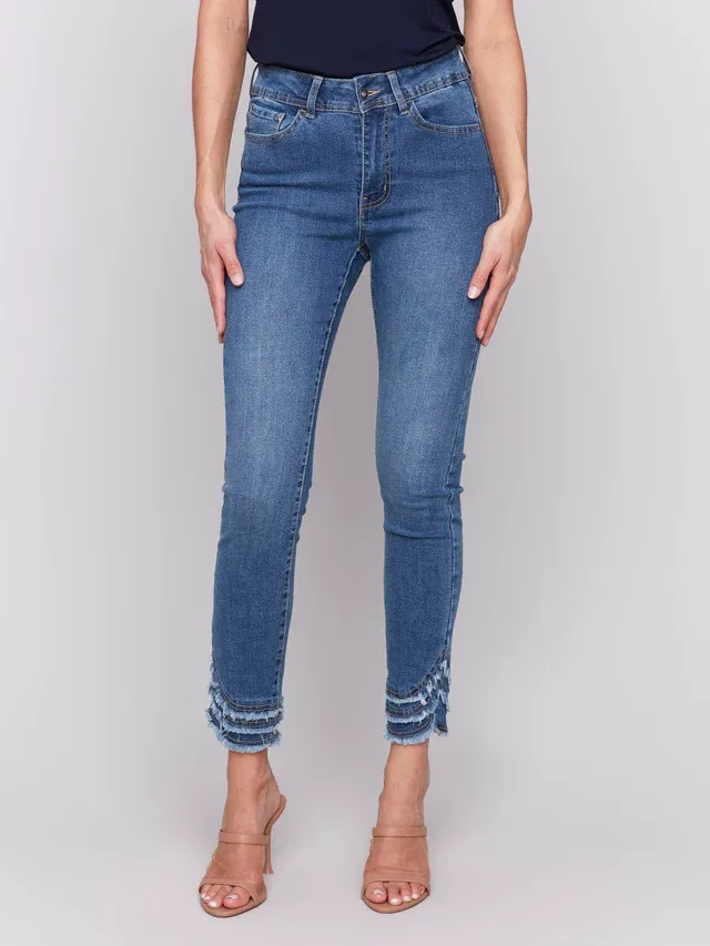 Charlie B C5273S-431A Frayed Hem Jeans