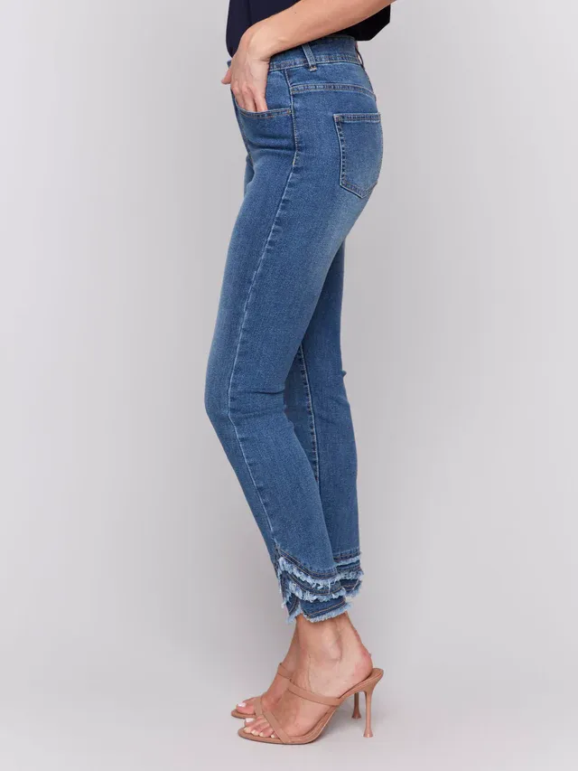 Charlie B C5273S-431A Frayed Hem Jeans