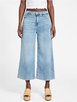 Guess W5GA2ED5O90 Women's Bellflower Crop Wide Leg Jeans