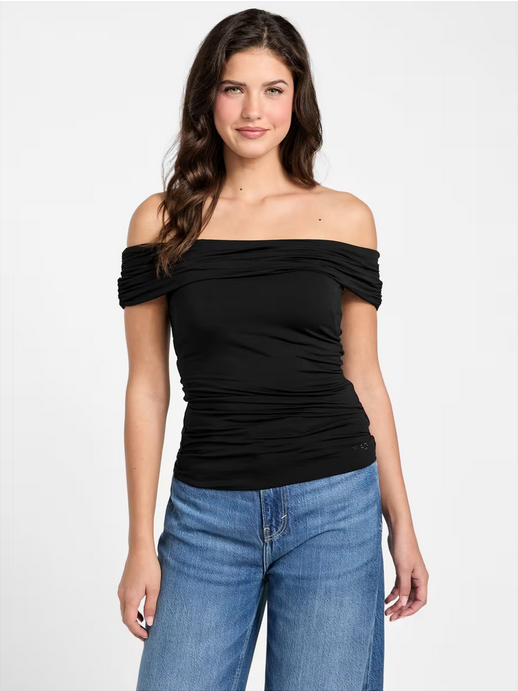 Guess W5GP08KACM2 Women's Charlotte Off Shoulder Top