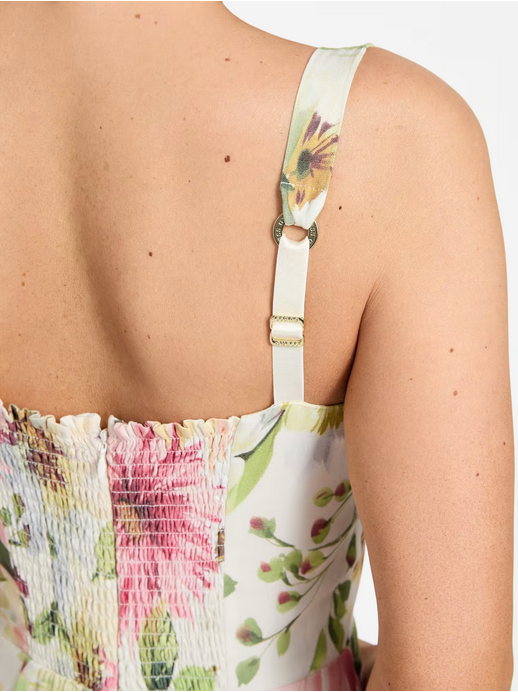 Guess W5GK20WH4S2 Women's Floral Strap Midi Dress