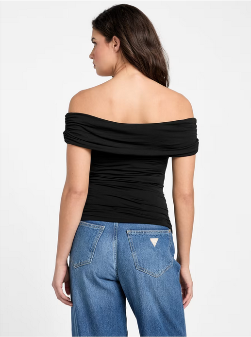 Guess W5GP08KACM2 Women's Charlotte Off Shoulder Top